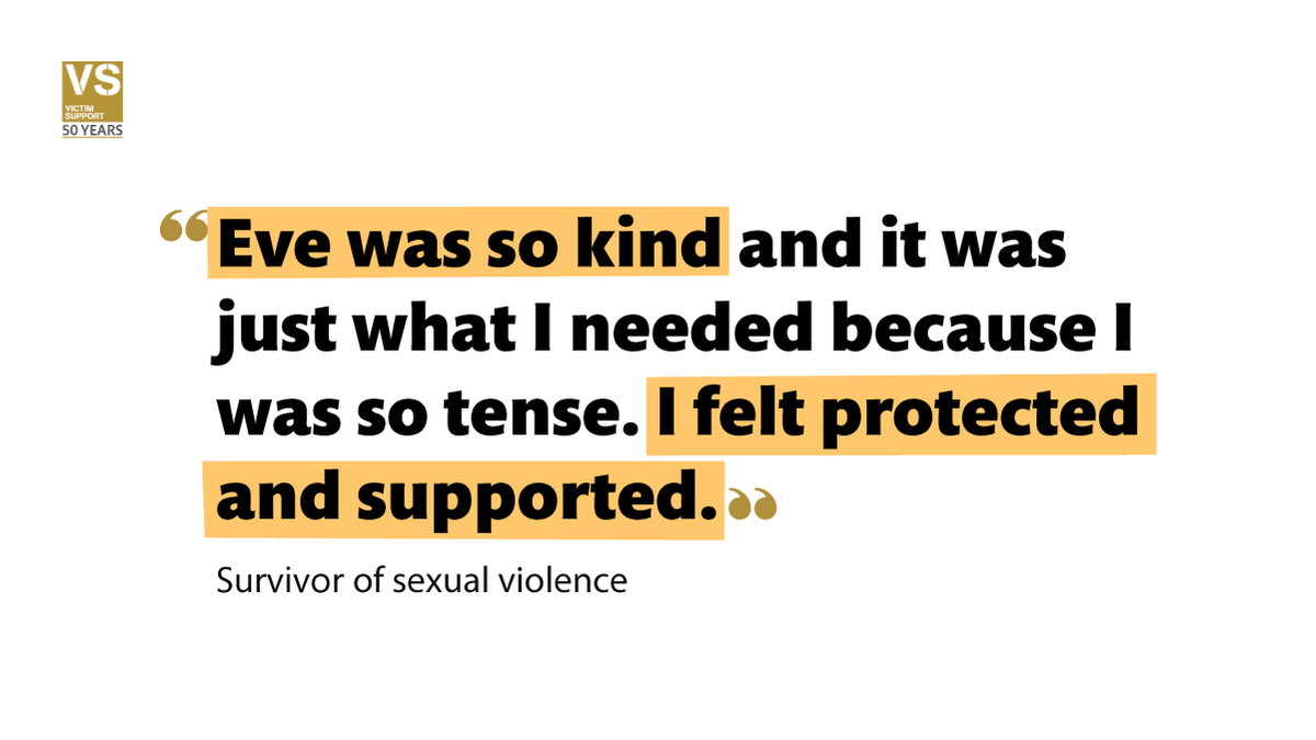 We understand that experiencing crime can bring up a range of complex emotions.

Our support focuses on enabling #VictimsOfCrime to feel more confident and in control of their lives.

We're here for you.

📞08 08 16 89 111
💻victimsupport.org.uk/live-chat

#50Years