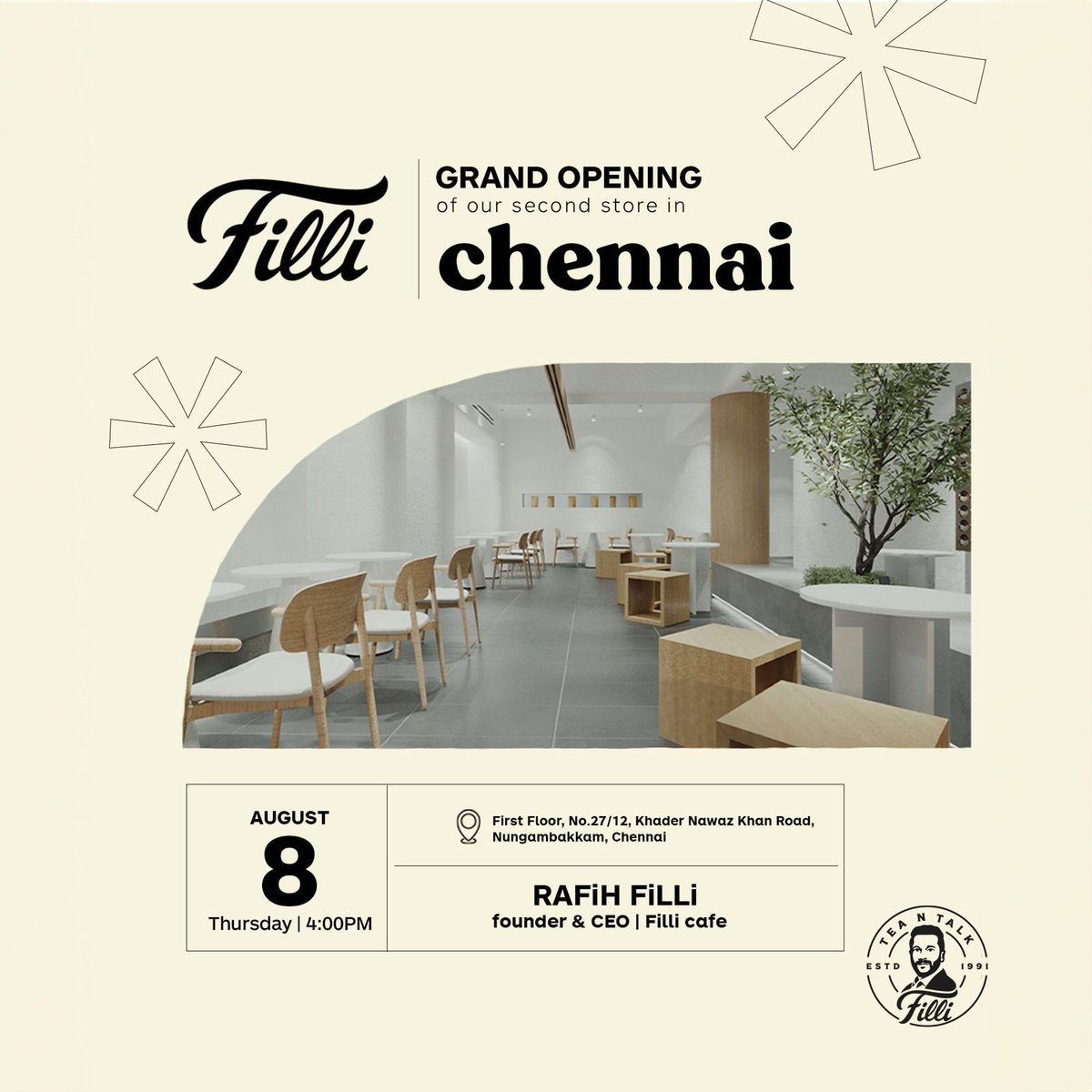 We're thrilled to announce the grand opening of FiLLi in Chennai! Experience our signature Zafran Tea and a menu crafted for local tastes, all in a trendy atmosphere perfect for gathering with friends. Uniting cultures, one cup at a time!
#fillichennai #fillicafe
