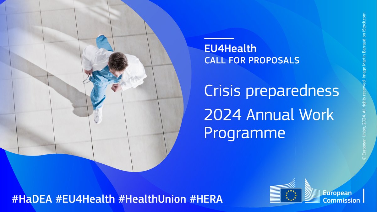 EU_HaDEA's tweet photo. ⏰ 1 month left to submit your application ⤵️
Are you looking for funding in the field of crisis preparedness? The #EU4Health call for proposals is still open!
📝 4 topics
💶 149 M
📅 Apply by 5/9
https://t.co/4Z35MqPThQ https://t.co/te77TzfhuY