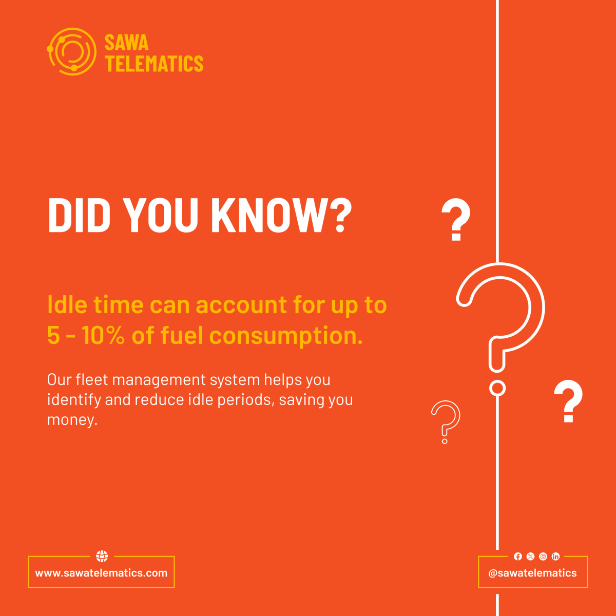 Reduce the amount of time your trucks spend idling, save up to 5 - 10% on your fuel costs. That’s a lot of money saved!
Plus, it's better for the environment. Let us help your fleet run more efficiently and save you money.   #FuelSaver #FleetManagement