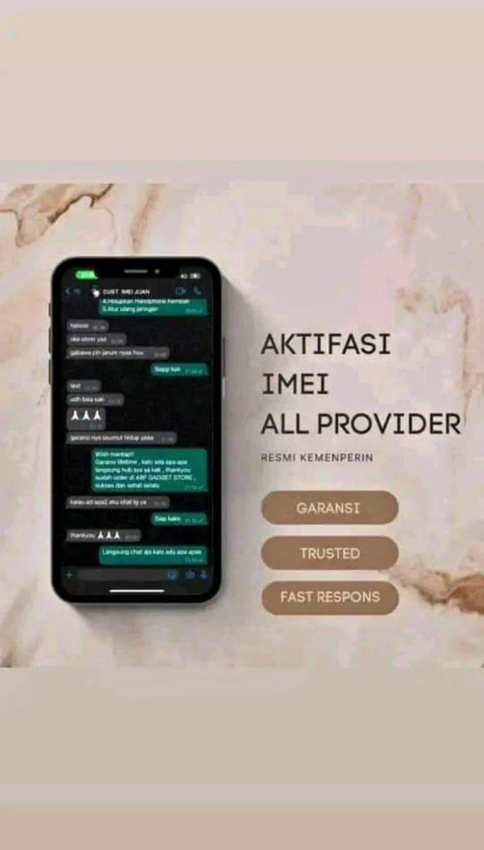 dahlinar_app's tweet photo. SOLUSI IMEI TERBLOKIR
OPEN UNBLOCK IMEI TO ALL OPERATOR
- 3 BULAN 150k
- 6 BULAN 200k
- 1 TAHUN 350k
- PERMANEN 450k
#imei #iphone #Android #unblockimei #jasaimei #imeiterblokir #android16 #iPhone https://t.co/xMLKhZUIsf