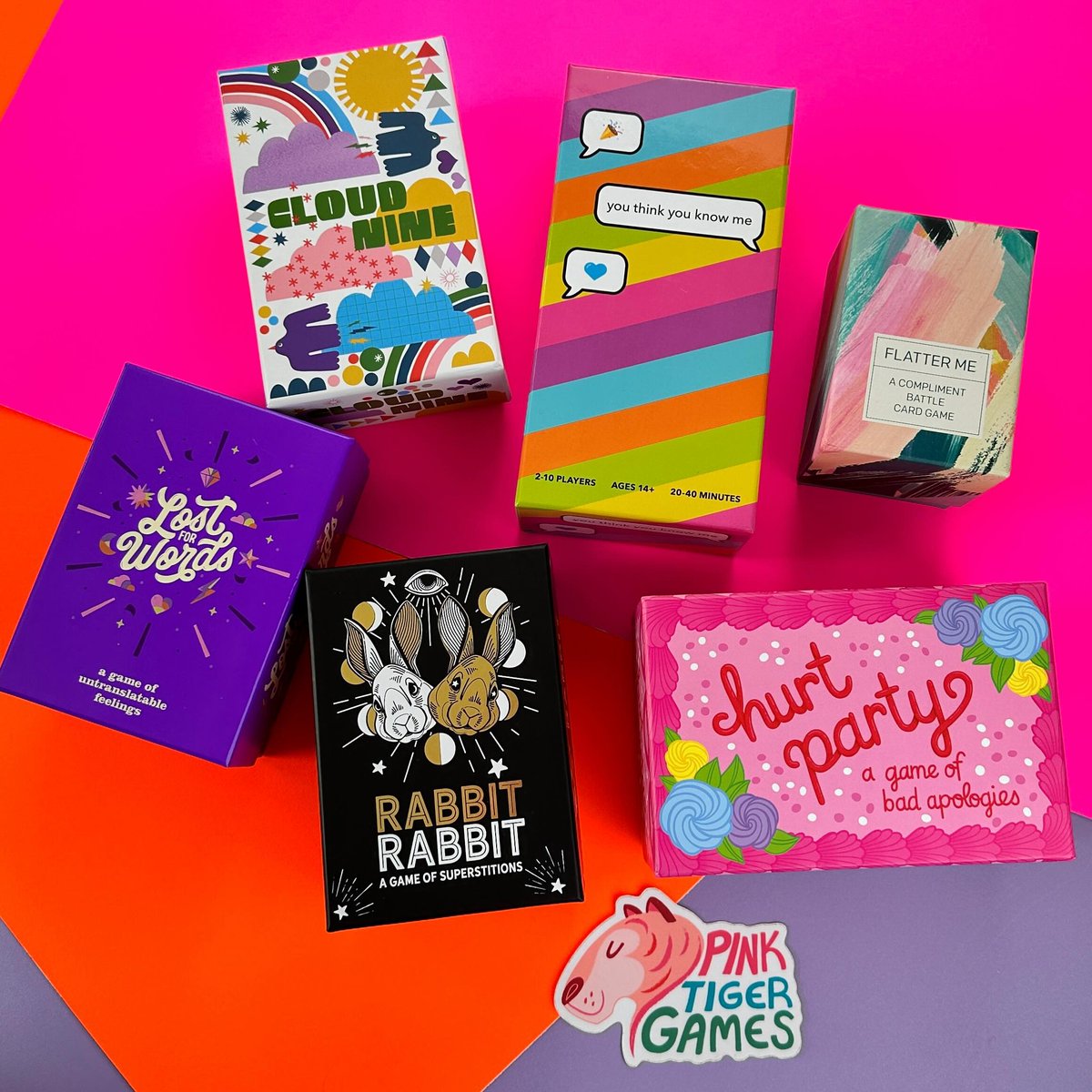 longpackgames's tweet photo. 🩷This pink dream collaboration is like a pink tiger, unstoppable!🩷
#CloudNine #FlatterMe #RabbitRabbit #YouThinkYouKnowMe #HurtParty #LostforWords #GenCon2024 #GenConIndy #GenConlongpack #longpack #boardgames #tabletopgames #manufacturing #Brettspiel #ボードゲーム #jeux https://t.co/Kmm4qSByPC