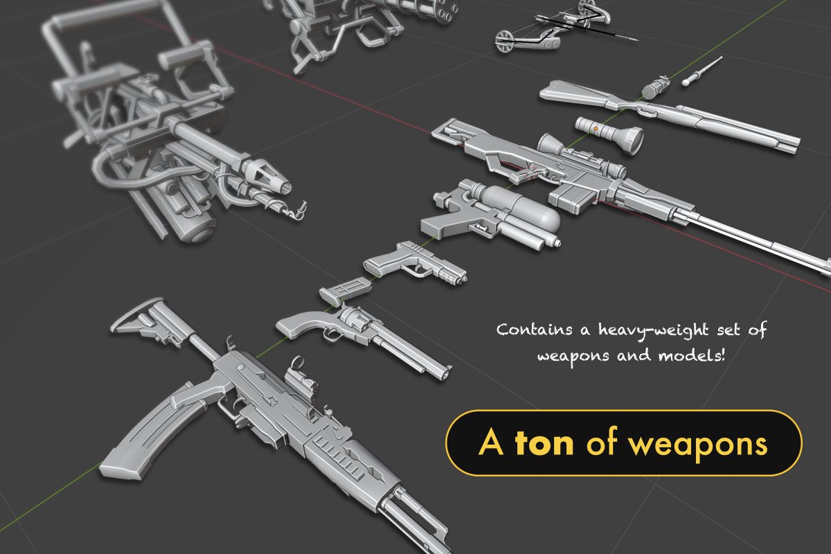 catsoftstudios's tweet image. We're getting ready for the release of the upcoming 
🔫 Shooter 2 module for Game Creator 2!

We've prepared a collection of pre-assembled weapons that will make learning how to use this package a much more pleasant experience.

Stay tuned for more! #AssetStore #MadeWithUnity