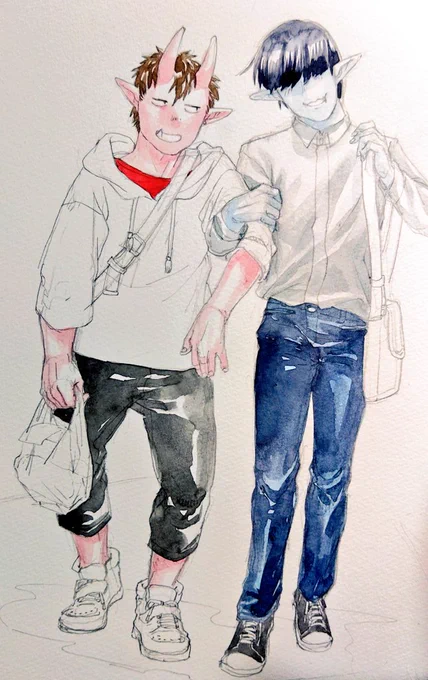 なんか久しぶりに創作キャラ描いてるな 