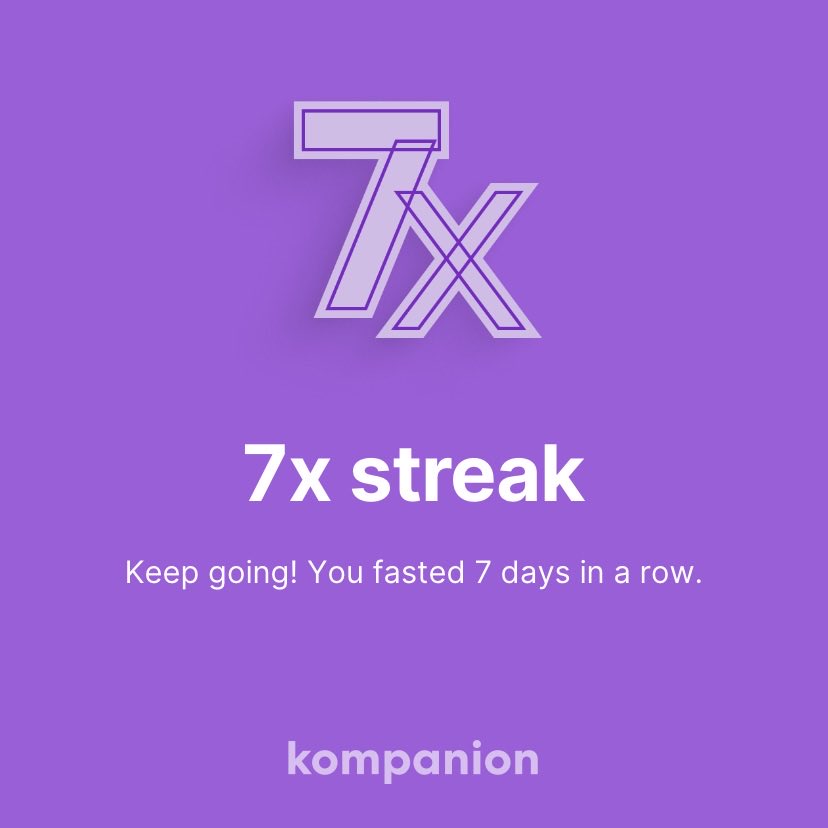 badm1a's tweet photo. Just unlocked a new badge on Kompanion and I’m one step closer to reaching my fasting goals 🏆💪 #fasting #success #motivation https://t.co/rJJhVogBqw