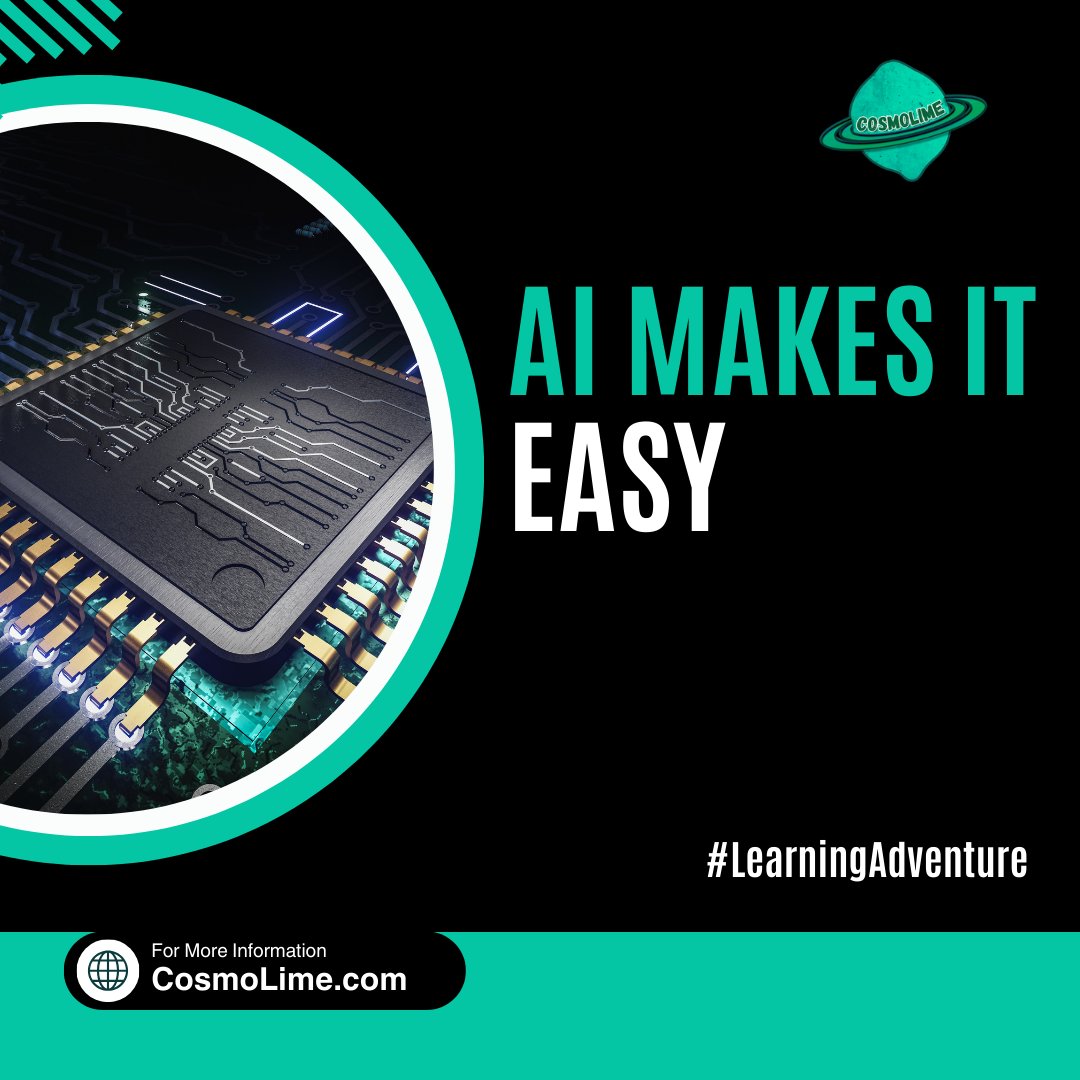 CosmoLime_AI's tweet image. ✌️ AI: Making Digital Skills Easy ✌️
Why struggle when AI can make it simple? Learn how AI can take the complexity out of digital skills with CosmoLime by your side.
#SimpleLearning #AIEase #CosmoLime