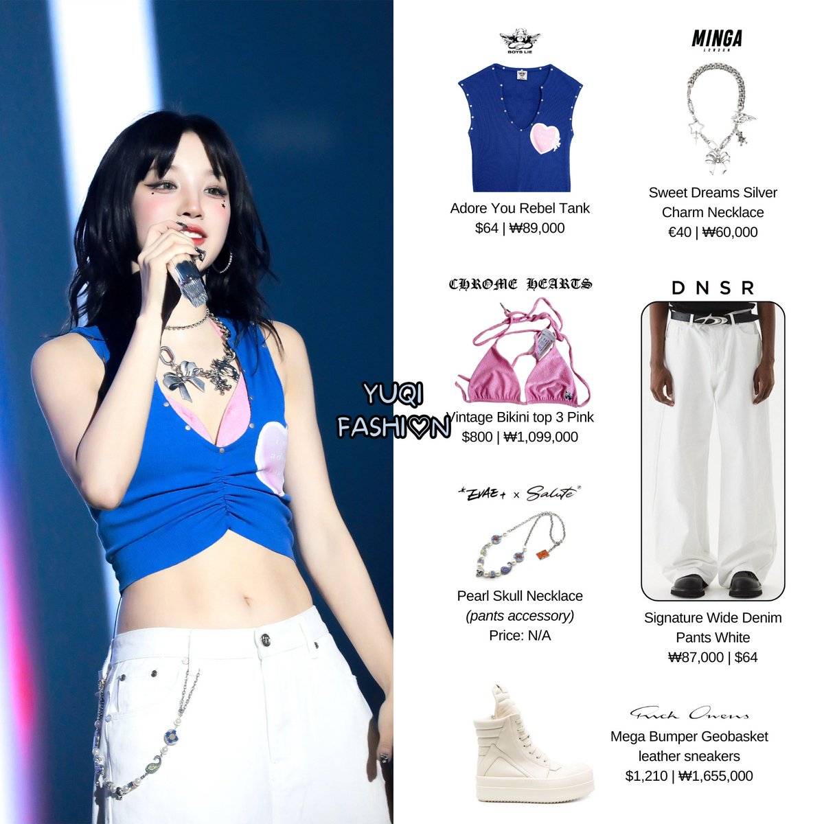 [240804] 2024 (G)I-DLE WORLD TOUR [iDOL] IN SEOUL (day 1 &amp; 2)

She is wearing #boyslie, #chromehearts, #mingalondon, #dnsr, #salute x #evae, #rickowens

#YUQI #yuqifashion #gidle #여자아이들 #우기