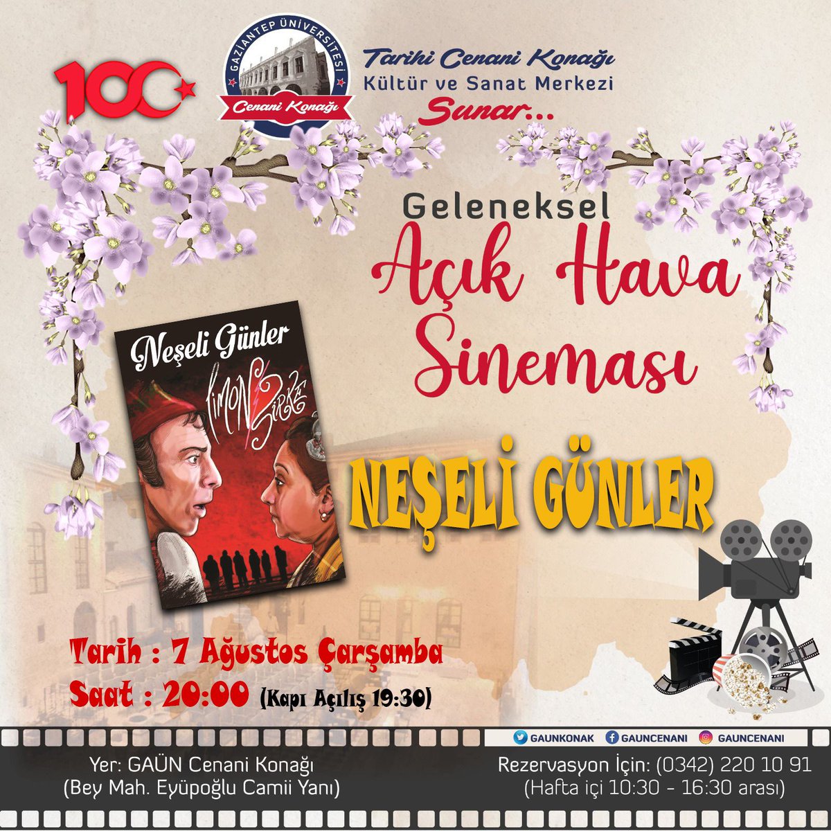 Detaylı bilgi için ve sinemalara rezervasyon yaptırmak için 0342-2201091’i arayabilirsiniz.