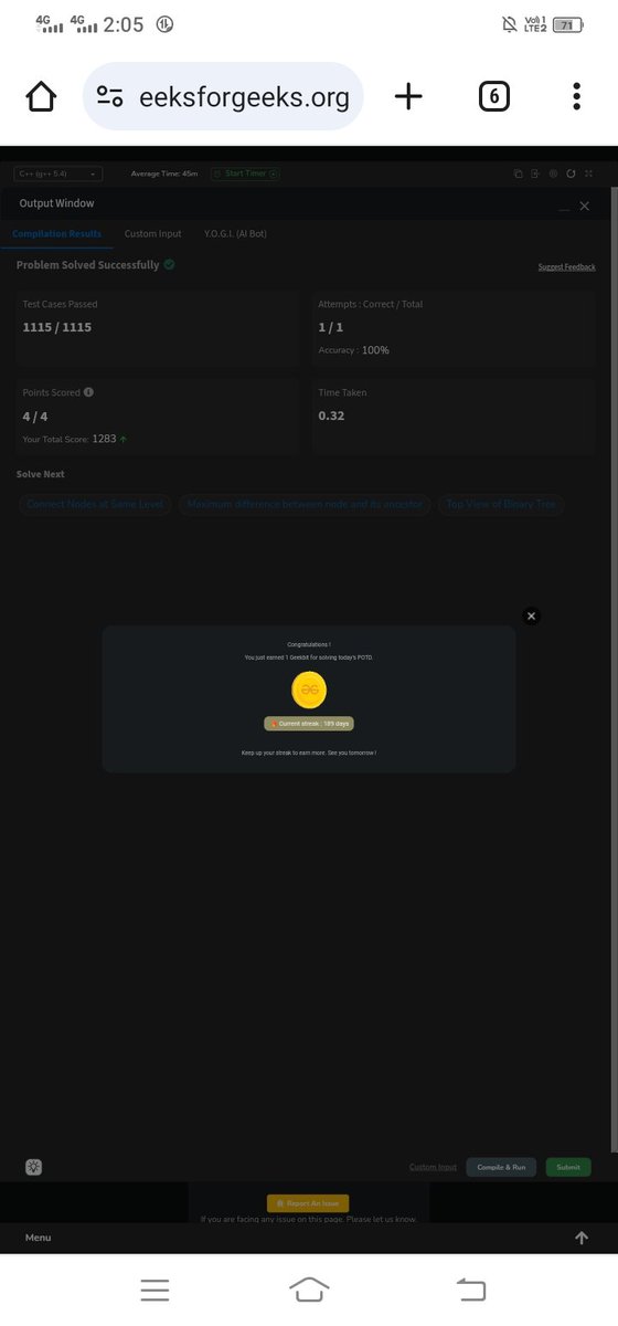 ZikraKh11327737's tweet image. Day 13: 
@geeksforgeeks  
Successfully Solved POTD #gfg #geekstreak2024
#GeekStreakChallenge
#CodeEveryday #30DayCoding #Challenge