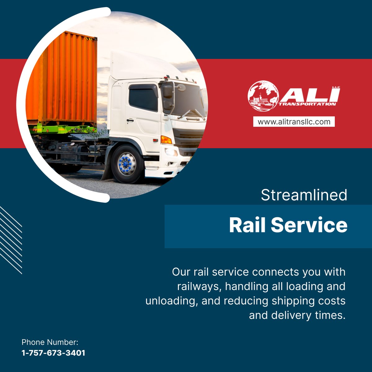 alitransllc's tweet image. Optimize logistics with Ali Transportation's streamlined rail service. We handle all loading and unloading, reducing costs and delivery times. Contact us now!

#ChesapeakeVA #LogisticsServices #RailService