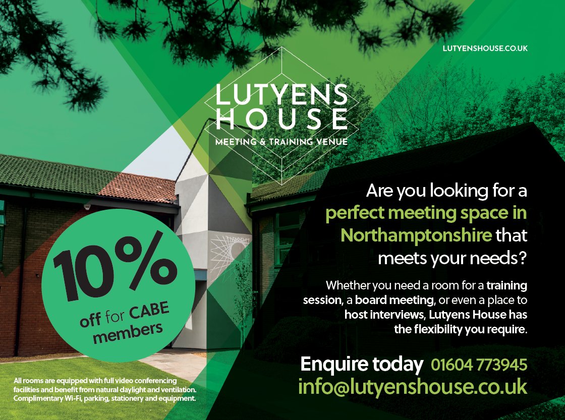 Did you know that as well as being CABE HQ, Lutyens House is also a meeting &amp; training venue?

Whether you need a room for a training session, a board meeting, or a place to host interviews, Lutyens House gives you the flexibility you require.

CABE Members save 10% on bookings!