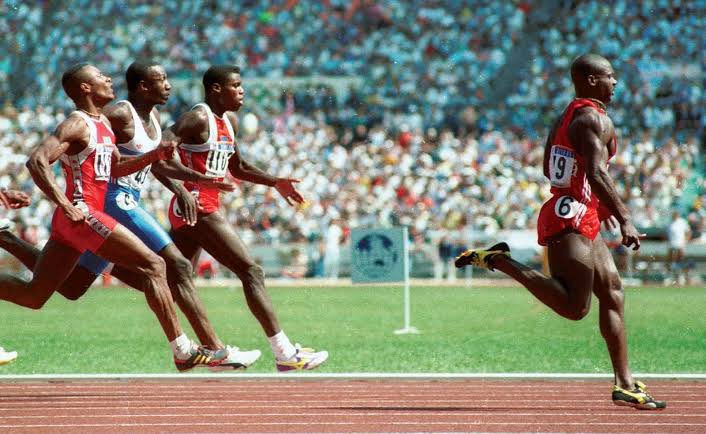 followthebounce's tweet photo. Ben Johnson, on all the juice in 1988 ran a 9.79 in the 100m final. 

Same time as last night’s winning time.

Carl Lewis, who was then given the gold in 1988 on 9.92 would have finished last in Paris. https://t.co/N761avjDzP