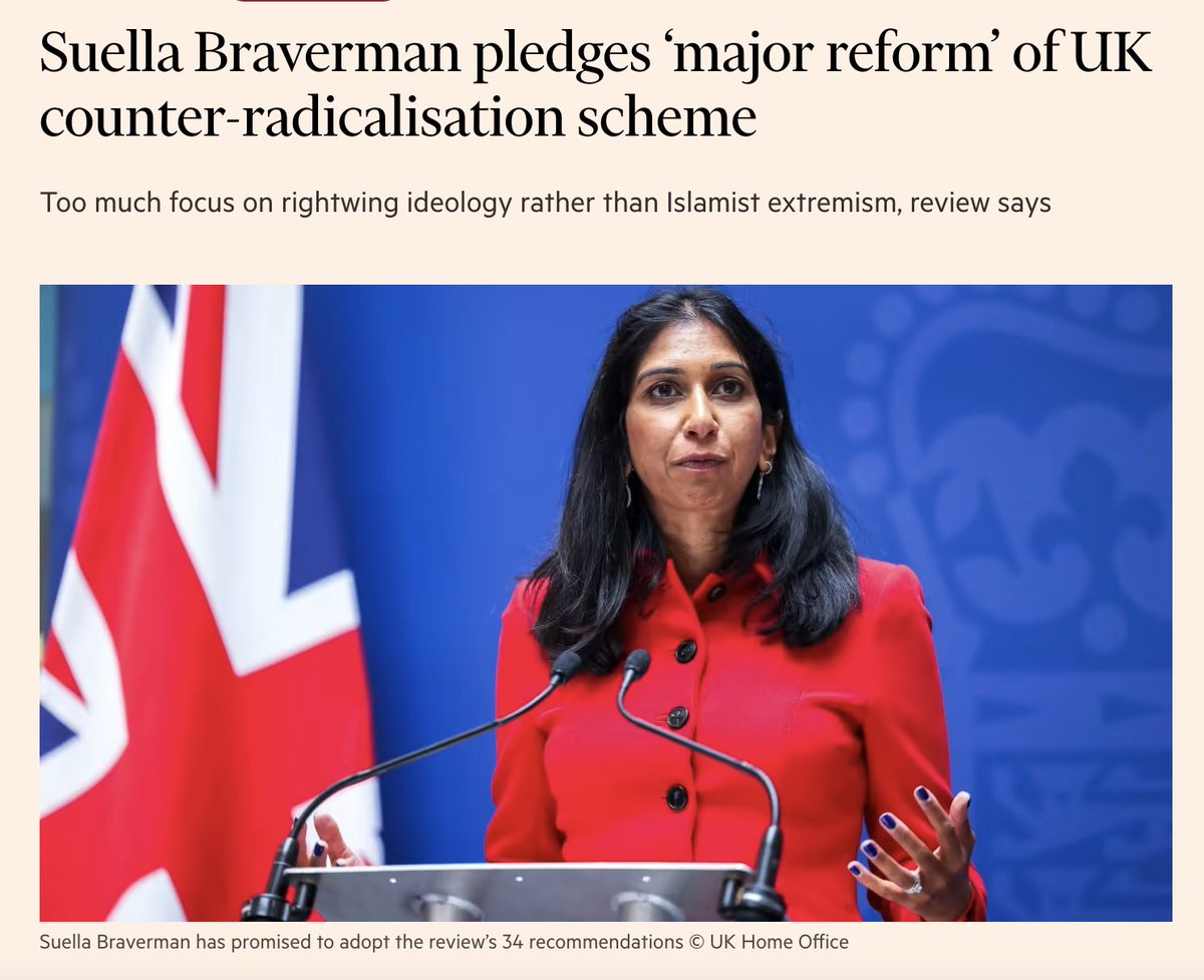 A reminder that the last Conservative Government published a review just last year claiming that there had been "too much focus" on tackling threats from the far-right.