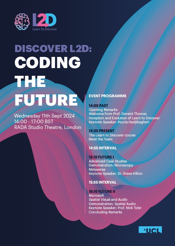 Happy Monday! We've just updated our programme for our #CodingTheFuture Event on Wednesday 11th September (just a month's time). Check it out, and sign up for your free ticket!

learntodiscover.ai/events/coding-… 

Remote tickets available...but swag and food for in-person, just sayin'!