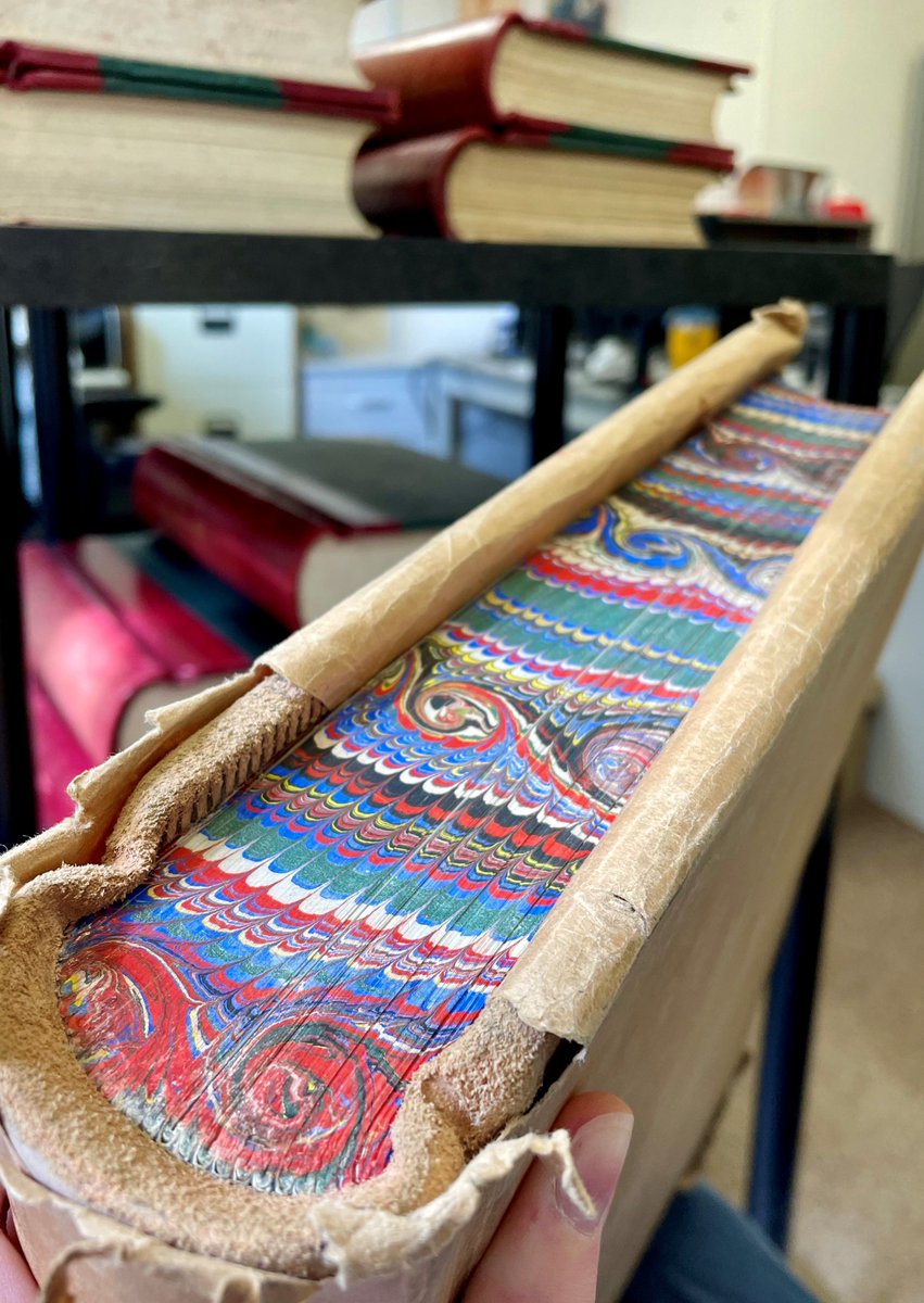 Bringing back #MarbledMondays with these gorgeous marbled book edges! 📚 The first is UDCR/1/1/1 (minute book) and the second is UDCR/4/32/2 (accounts and balance sheet book)