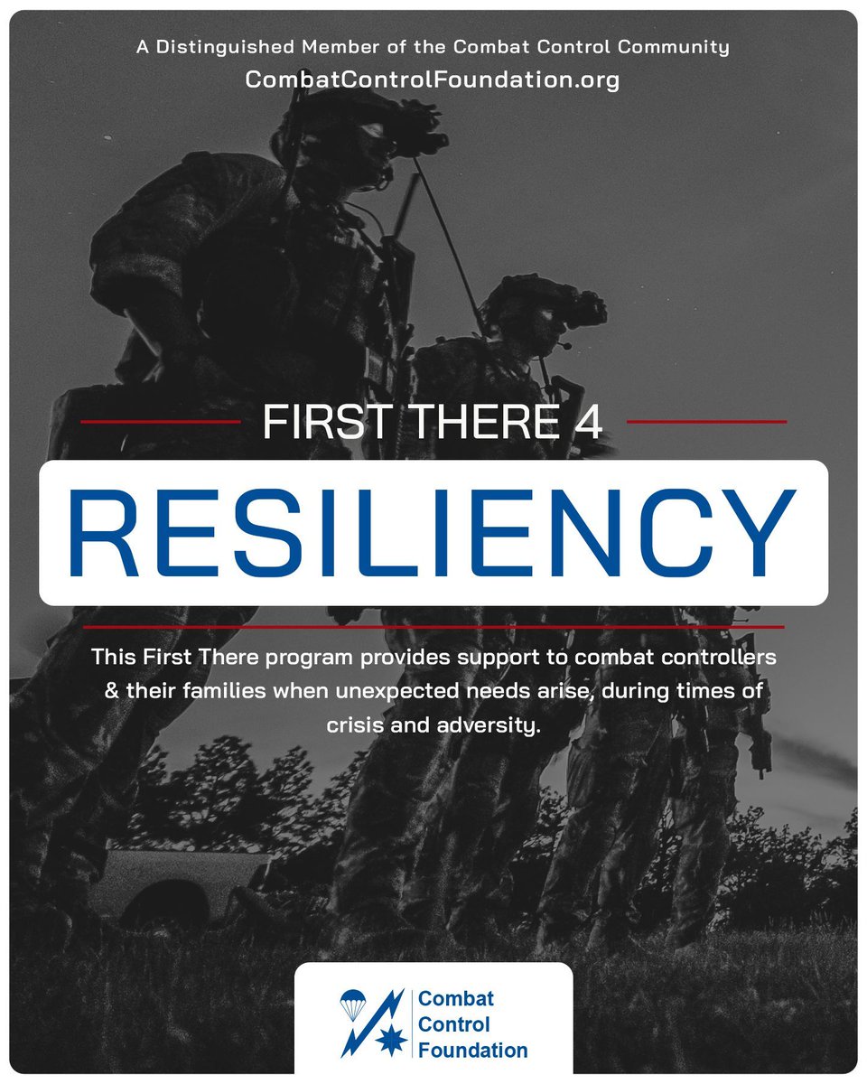 CombatControlFn's tweet image. Through our #FirstThere 4 #Resiliency program, we are dedicated to extending our support to #combatcontrollers &amp;amp; their families when unexpected needs arise. Learn more about this program or to request support visit us at our website: combatcontrolfoundation.org/combat-control… 

#AFSPECWAR #CCT