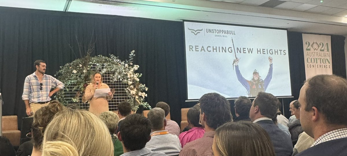 Thanks to <a href="/Bayer4CropsAU/">Bayer AU 🇦🇺 | Crop Science</a> for kicking off #cottonconference24 with the #unstoppabull Dan Bull.