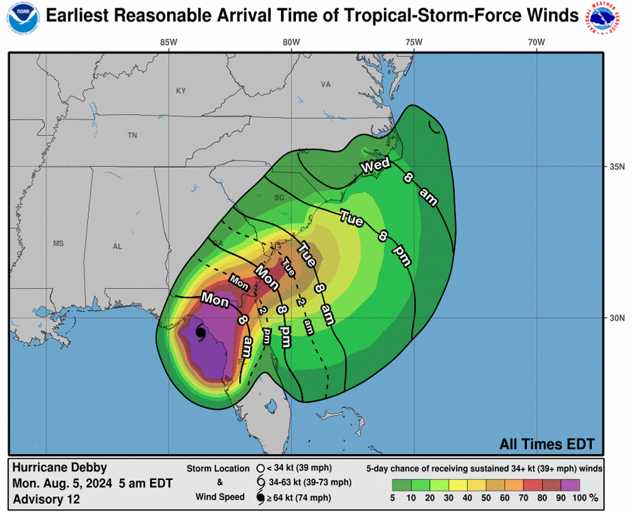 LimWeather's tweet photo. 80mph C1 #Hurricane #Debby forecast to peak now by #Florida landfall
ALL interests there,#Georgia,#SouthCarolina,#NorthCarolina should rush preps to completion!
#Wxtwitter #tropicswx #wxx #HurricaneSeason #HurricaneSeason2024 #FLwx #GAwx #SCwx #NCwx #hurricanedebby #BigBend https://t.co/sOYS7VSsJH