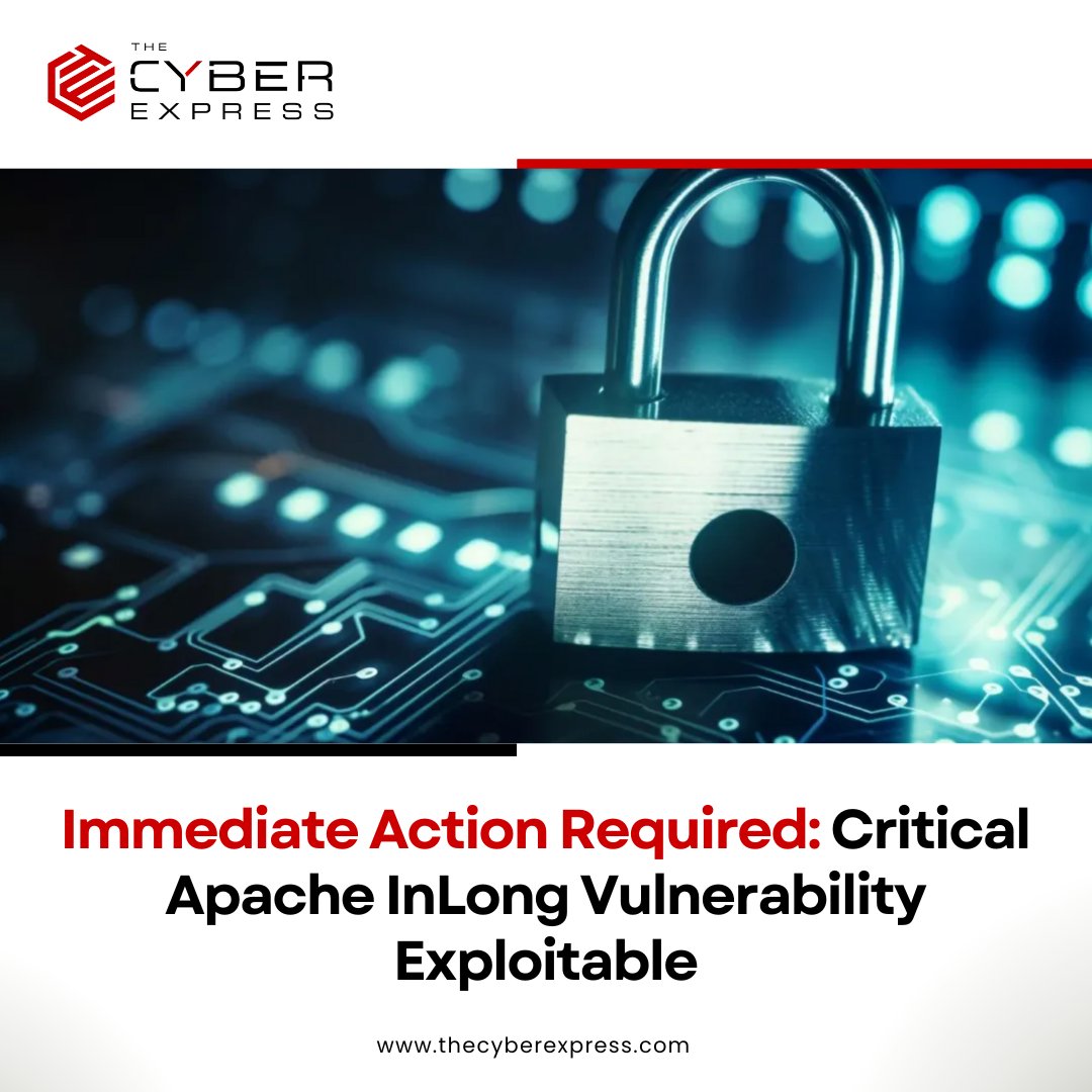TheCyberExpress's tweet image. Apache InLong&apos;s TubeMQ has a critical flaw (CVE-2024-36268) allowing remote code execution. This poses major risks to your infrastructure.

Read now: thecyberexpress.com/cve-2024-36268…

#CyberSecurity #ApacheInLong #VulnerabilityAlert #ThreatIntelligence