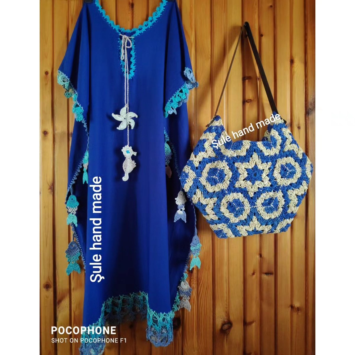 MASmavi 💙 Mavi bir renk değil bir ruhtur 💙.Ek yapımı plaj elbisesi ve yıldızlı kağıt ip çanta