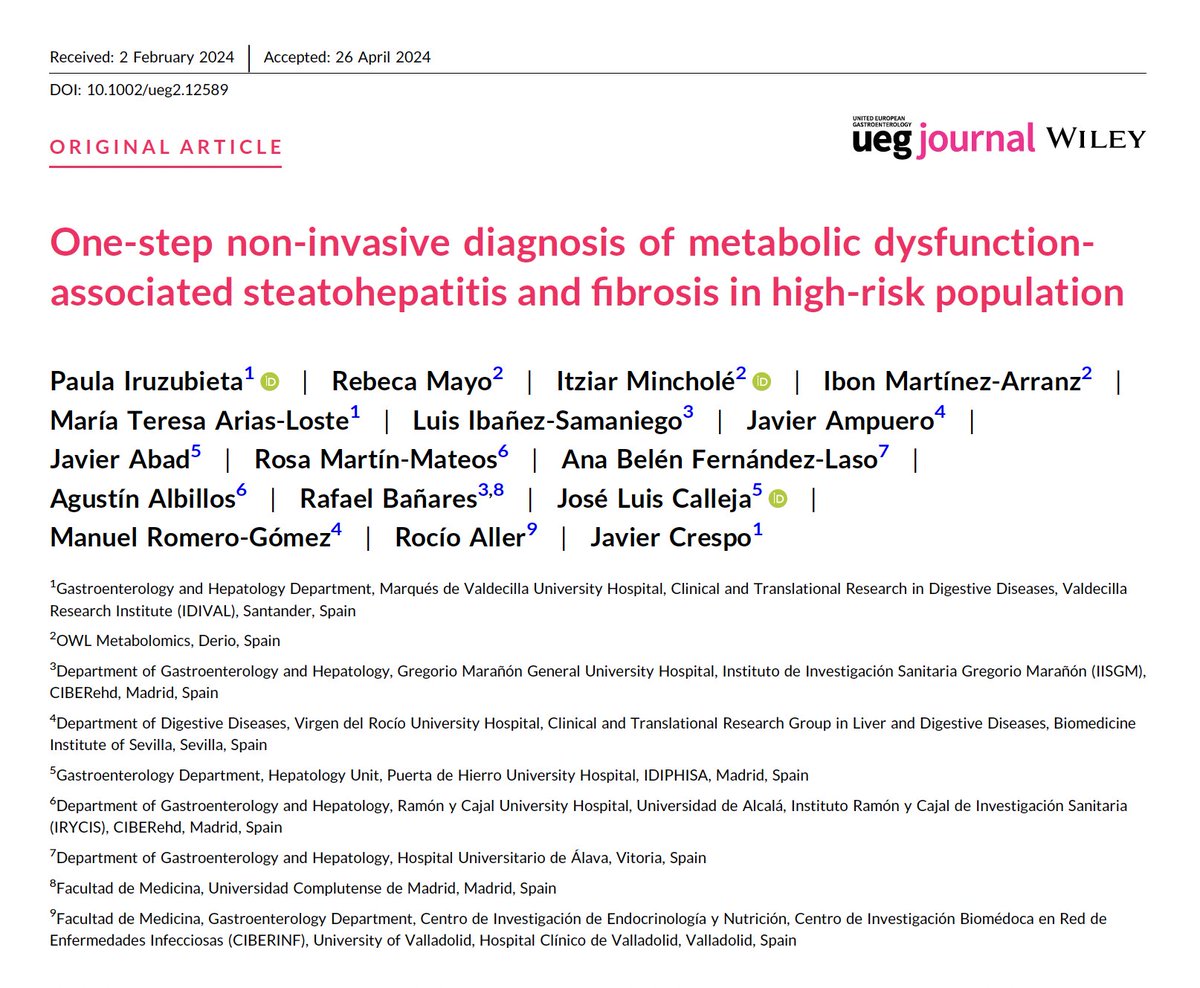 Javier Crespo (@drjaviercrespo) on Twitter photo 2⃣A one‐step screening strategy using the OWLiver Panel can accurately predict the presence of MASH and at‐risk MASH in subjects at high risk of MASH progression.
<a href="/PIruzubieta/">Paula Iruzubieta</a> <a href="/RebeMayo/">Rebeca</a> <a href="/MAriasLoste/">Mayte Arias Loste</a> <a href="/Dr_Ampuero/">Javier Ampuero</a> <a href="/DrAAlbillos/">Agustín Albillos</a> <a href="/DrJLCalleja/">Jose Luis Calleja</a> <a href="/mromerogomez/">Manuel Romero-Gómez</a> <a href="/allerdelafuente/">RAF</a> <a href="/AEEHLiver/">Asociación Española para el Estudio del Hígado</a> 2⃣A one‐step screening strategy using the OWLiver Panel can accurately predict the presence of MASH and at‐risk MASH in subjects at high risk of MASH progression.
<a href="/PIruzubieta/">Paula Iruzubieta</a> <a href="/RebeMayo/">Rebeca</a> <a href="/MAriasLoste/">Mayte Arias Loste</a> <a href="/Dr_Ampuero/">Javier Ampuero</a> <a href="/DrAAlbillos/">Agustín Albillos</a> <a href="/DrJLCalleja/">Jose Luis Calleja</a> <a href="/mromerogomez/">Manuel Romero-Gómez</a> <a href="/allerdelafuente/">RAF</a> <a href="/AEEHLiver/">Asociación Española para el Estudio del Hígado</a>