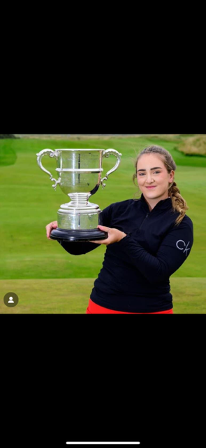 Congratulations to Katie Stephen's who has won the English Amateur Championship at the excellent <a href="/SeatonCarewGC/">Seaton Carew GC</a>.
Katie is pictured holding the Trophy after winning the title on the 36th hole!
<a href="/TeessideGC/">Teesside Golf Club</a> <a href="/MiddlesbroughGC/">Middlesbrough GC</a> 
A great moment for Katie and Golf in our area!