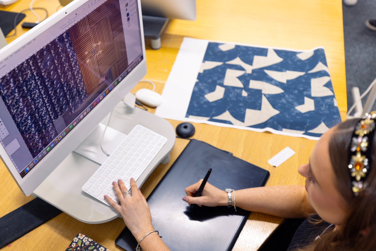 So this week we wave farewell to our lovely placement student Lucy, as she wraps up her time <a href="/SkoposFabrics/">Skopos Fabrics Ltd</a>. Enjoy your last year <a href="/AHHuddersfield/">A&H Uni Huddersfield</a> and thank you for all of your hard work! #team #youngdesigners #textiledesign