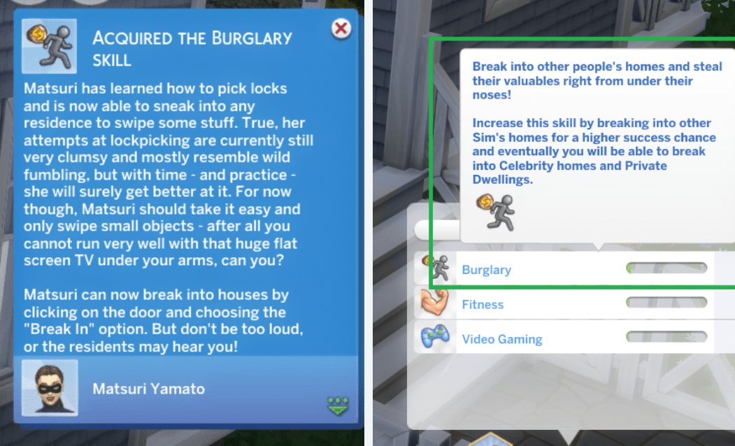 SnootysimsO's tweet photo. Be A Burglar Mod by @needcoffee4that is NOW UPDATED with the latest patch! Anyone who wants to add thrill into your game and miss having a Burglar, you might want to try this mod. 🦹🏻 #TheSims4 https://t.co/CQ5NLqkpzd