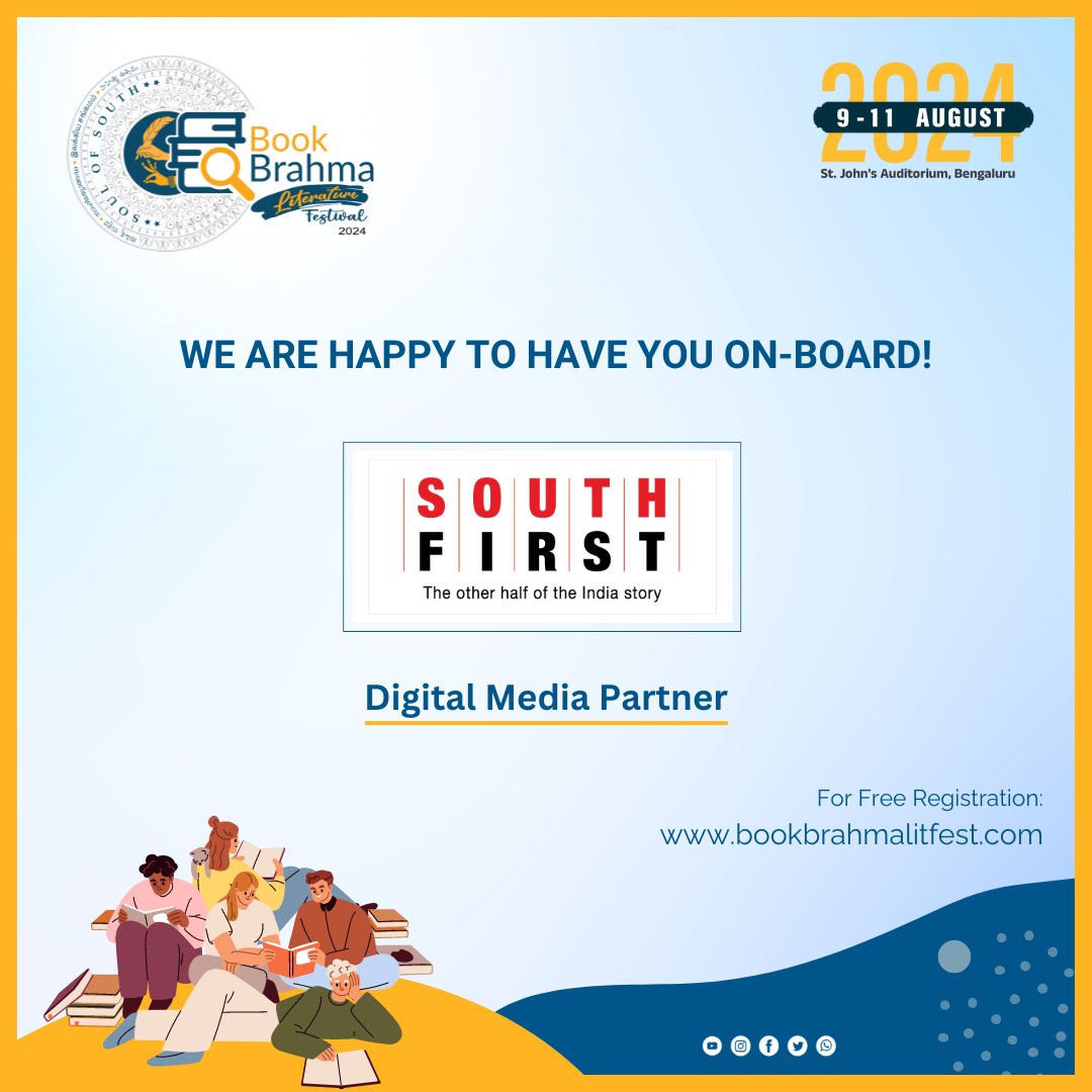 BBLitfest's tweet image. We express our heartfelt thanks to The @TheSouthfirst for serving as a #DigitalMediaPartner for the Book Brahma Literature Festival - 2024.

Click here to register now
bookbrahmalitfest.com/register-now/

#BookBrahma #BBLF2024 #BookBrahmaLiteratureFestival2024 #BBLF