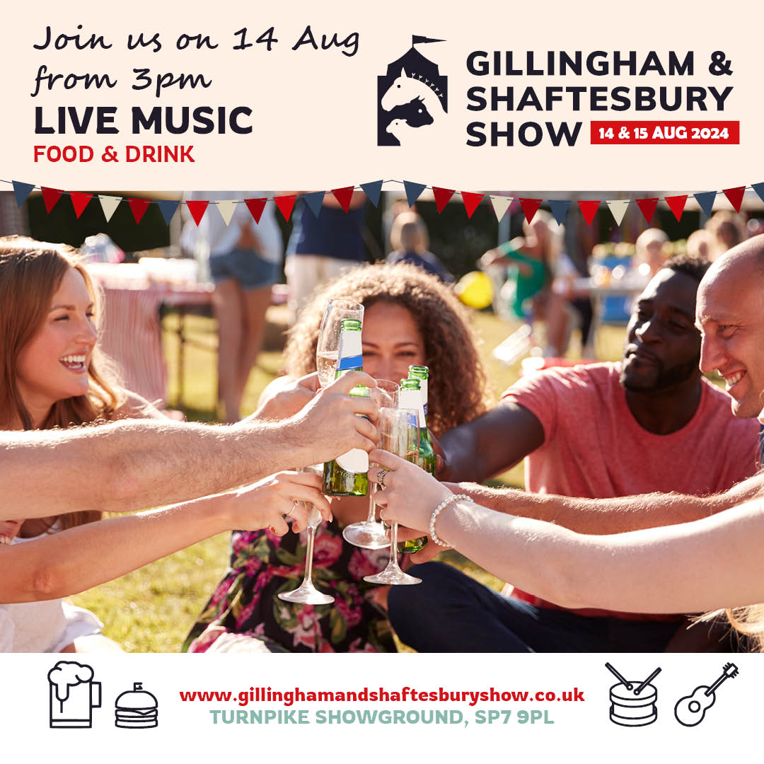 🎟️ Tickets are on sale for Wednesday night at the Gillingham &amp; Shaftesbury Show! 🎶 Enjoy late-night music on 14 August, with Mustang Sally, Fair Play &amp; Big Brass Ska.🕒Ticket entry at 3 PM.

👨‍👩‍👧‍👦 Tickets: Adults £10, Kids £3, Family £24, Under 5s FREE: tinyurl.com/yfcrrmuc