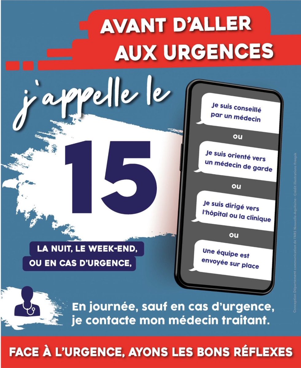 CHU de Nice (@chudenice) on Twitter photo Dans un contexte d'activité importante des #Urgences, du <a href="/CHUdeNice/">CHU de Nice</a>, j'📞 mon médecin traitant ou le 15 avant de venir aux Urgences, afin d'être orienté vers la solution de prise en charge la plus adaptée. 🏥 Les Urgences c'est pas automatique !
#le15SauveTaVie Dans un contexte d'activité importante des #Urgences, du <a href="/CHUdeNice/">CHU de Nice</a>, j'📞 mon médecin traitant ou le 15 avant de venir aux Urgences, afin d'être orienté vers la solution de prise en charge la plus adaptée. 🏥 Les Urgences c'est pas automatique !
#le15SauveTaVie