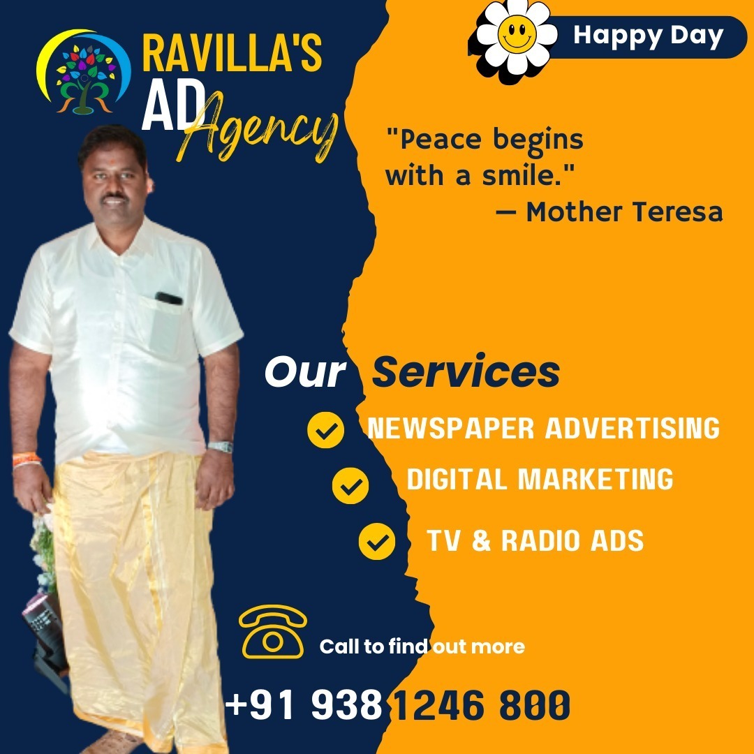 RAVILLASADAGENC's tweet photo. #happyday #GoodMorning #adagency #adagencies #chennai #ChennaiRains #Newspaper #DigitalMarketing #tv ads #radioads call 9381246800 https://t.co/eg1rVVuzj8