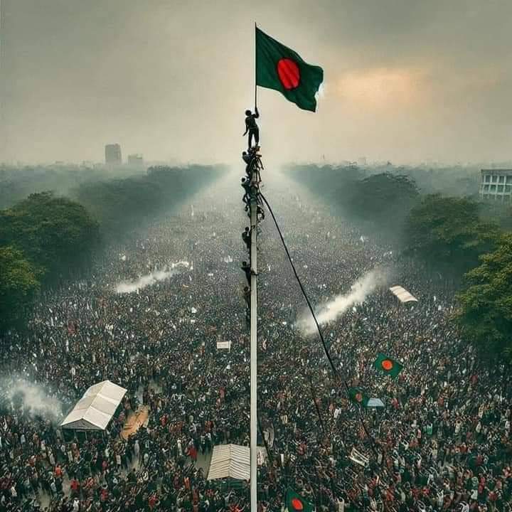 banojyotsna's tweet photo. First step to victory for the people's uprising in Bangladesh, that witnessed 200+ martyrs and thousands being injured. They braved curfew, clampdown, arrests, torture, but NOTHING could back the students and youth down!! Brave #Bangladesh!! The land of Red Sun on green life! https://t.co/R7x6Kuh1zn
