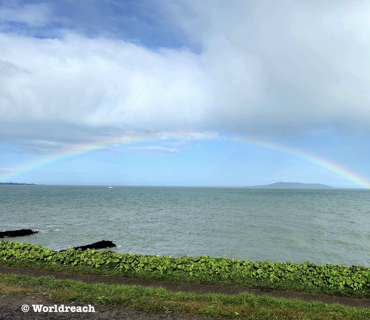 Rainbow over Dublin Bay from Portmarnock with Lambay Island.  to the right 
Photo <a href="/WorldReachComms/">World Reach Comms</a>
<a href="/PhotosOfDublin/">Photos of Dublin</a>
#rainbow #dublinbay #portmarnock #lambayisland