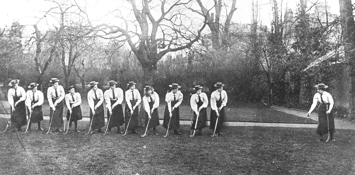 CLCArchive's tweet image. As @TeamGB are playing the Netherlands today in the women&apos;s quarter-final #hockey tournament of the @Olympics, we thought we&apos;d share this great photo of the CLC hockey team practicing in 1893!

#Sport #Olympics #Tournament #Archive