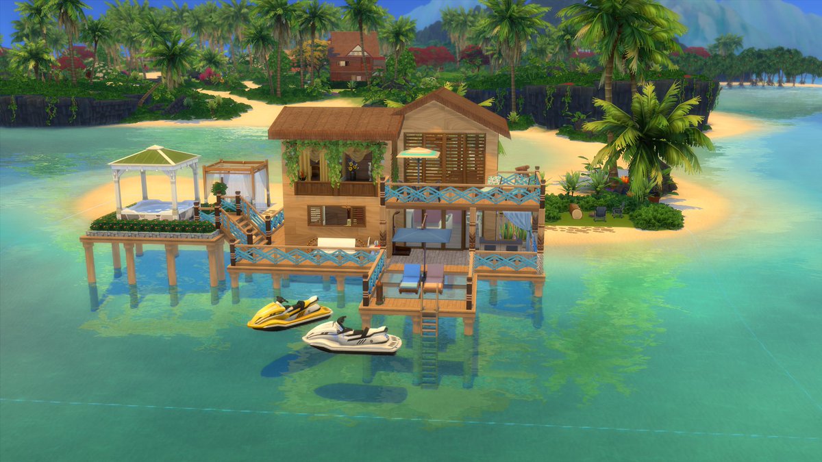 Al3ria's tweet image. I created this house in Sulani for a collaboration with simsbyminnie on Instagram. 
Download in my galley.

Name/Nombre: Home for two
Type/Tipo: Residential 
Size/Tamaño: 40x30  
ID: AlleriaSimmer   

#TheSims4 #NoCC #SimJammers #ShowUsYourBuilds @TheSimmersSquad @SimJammers
