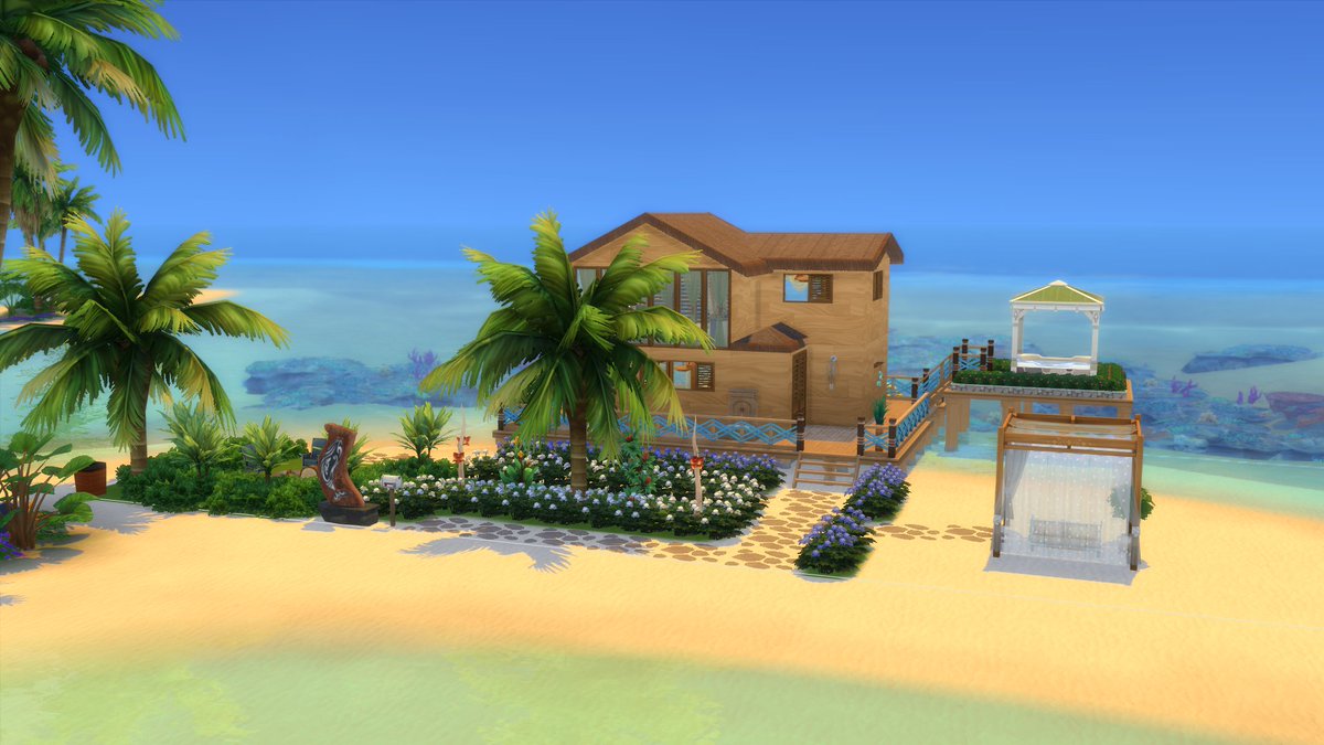 Al3ria's tweet image. I created this house in Sulani for a collaboration with simsbyminnie on Instagram. 
Download in my galley.

Name/Nombre: Home for two
Type/Tipo: Residential 
Size/Tamaño: 40x30  
ID: AlleriaSimmer   

#TheSims4 #NoCC #SimJammers #ShowUsYourBuilds @TheSimmersSquad @SimJammers