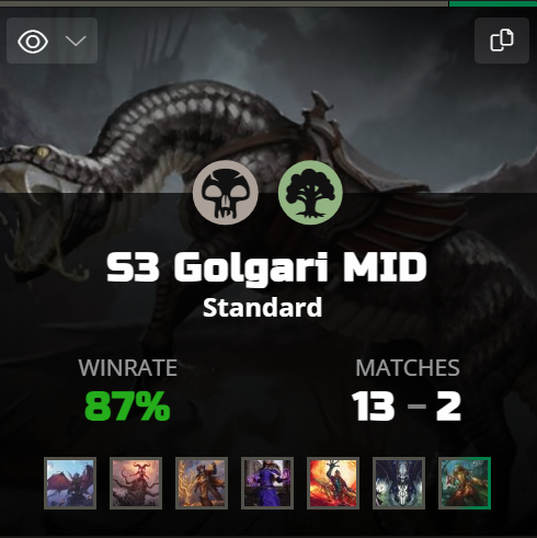 87% winrate in STANDARD BO3 with my version of GOLGARI MID with NO NEW CARD from BLOOMBURROW "alla faccia dei CARTANUOVISTI 😂🤠" Full decklist in alt <a href="/fireshoes/">Robert Taylor🔥</a> <a href="/MTGdecks/">MTGdecks.net 🔥</a> <a href="/mtgazone/">MTG Arena Zone</a>