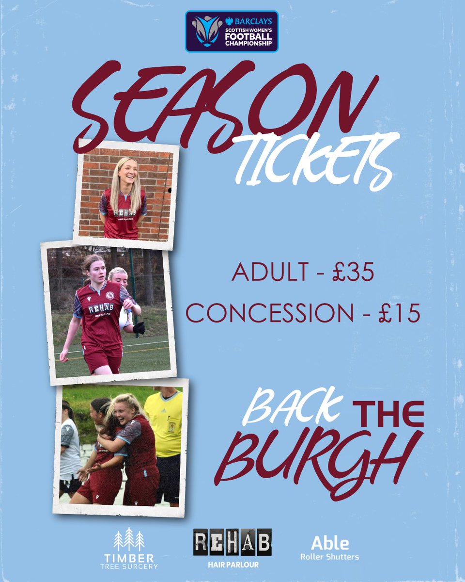 DryburghAthW's tweet photo. 🎟️ 𝙎𝙚𝙖𝙨𝙤𝙣 𝙏𝙞𝙘𝙠𝙚𝙩 𝙂𝙞𝙫𝙚𝙖𝙬𝙖𝙮 🎟️

We are up and running with our new dedicated @BarclaysFooty @SWFChampionship @X account 🥳🏃🏻‍♀️

Gives us a follow and a retweet and be in with a chance to win a Dryburgh Athletic Women 2024/25 season ticket 🎟️ 

#BackTheBurgh https://t.co/zd0FZI8CGM