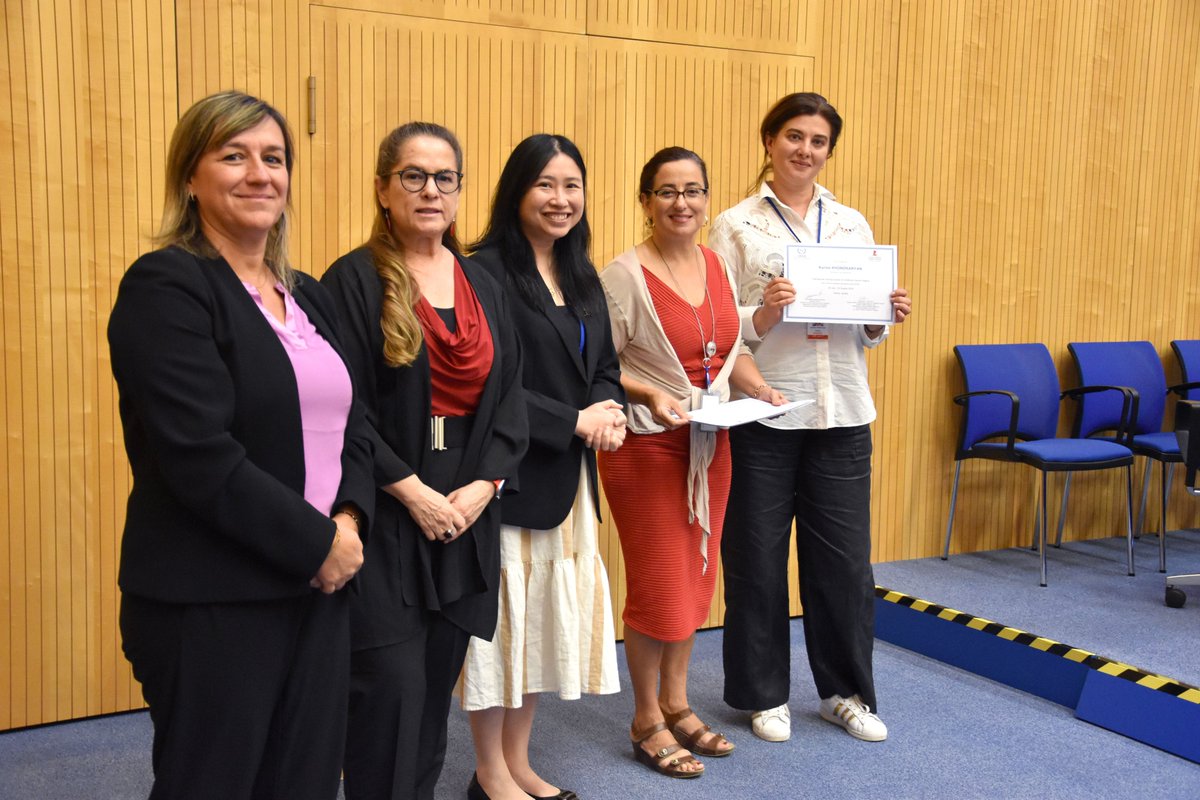 IAEATC's tweet photo. Last week, 30 paediatric radiologists from 30 countries, all working at public health facilities to address #ChildhoodCancer, received certificates for their participation in an @iaeaorg training course—supported by experts from @StJude—on the fundamentals of paediatric imaging https://t.co/jIUMPyQCET