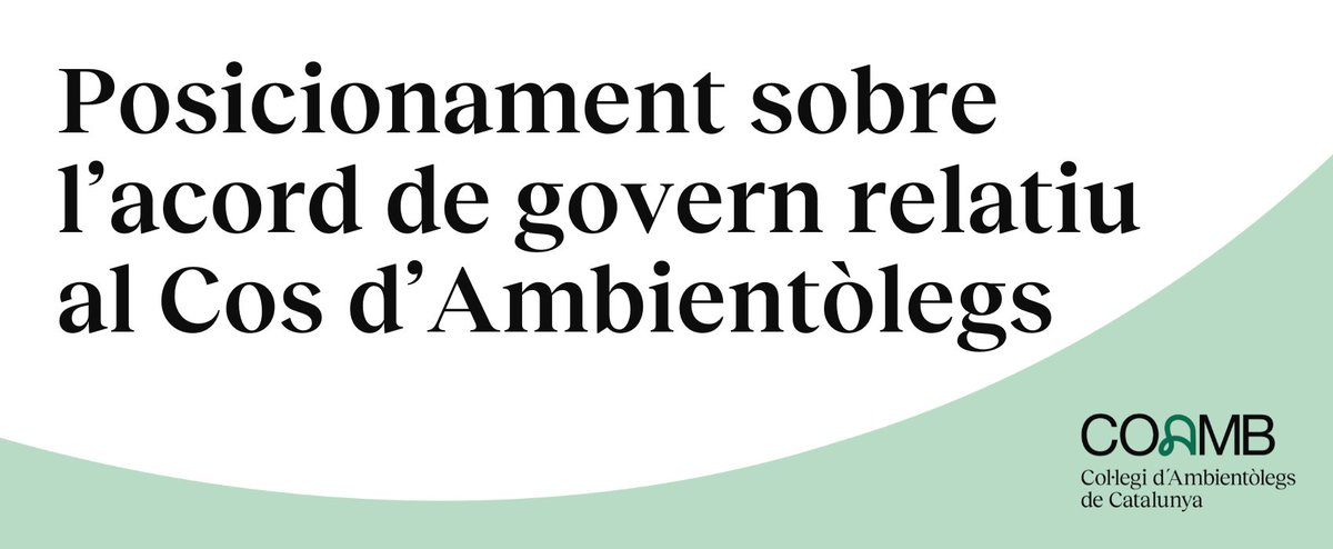 COAMBcat's tweet photo. Expressem la nostra total disconformitat amb l'acord GOV/168/2024, que regula que es pot accedir al Cos d'Ambientòlegs encara que no tinguis el grau o la llicenciatura de Ciències Ambientals. https://t.co/ckWs5DKqSu https://t.co/bZHIMssjOD