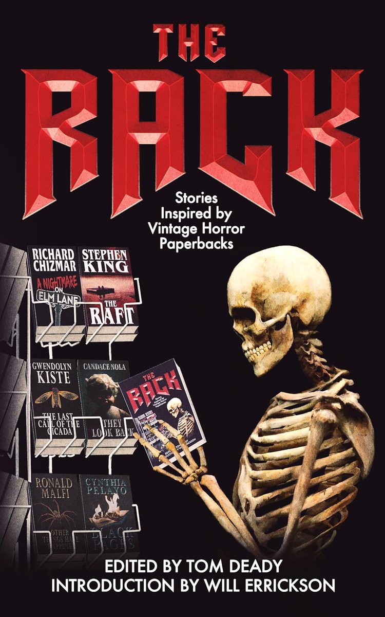 En septiembre saldrá a la venta en inglés la antología 'THE RACK: Stories inspired by vintage horror paperbacks'. Entre sus páginas, se incluye un relato de Stephen King (por la portada, parece que será «The raft»).