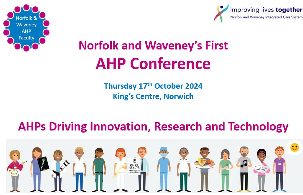 AHP Faculty Norfolk and Waveney (@ahpfacultynw) on Twitter photo The Norfolk and Waveney AHP Faculty are hosting our first AHP Conference in October. It's open to all AHPs in N&W, but we have limited places. So if you would like to come, please email us on N&WAHPFaculty@nnuh.nhs.uk or send us a DM The Norfolk and Waveney AHP Faculty are hosting our first AHP Conference in October. It's open to all AHPs in N&W, but we have limited places. So if you would like to come, please email us on N&WAHPFaculty@nnuh.nhs.uk or send us a DM