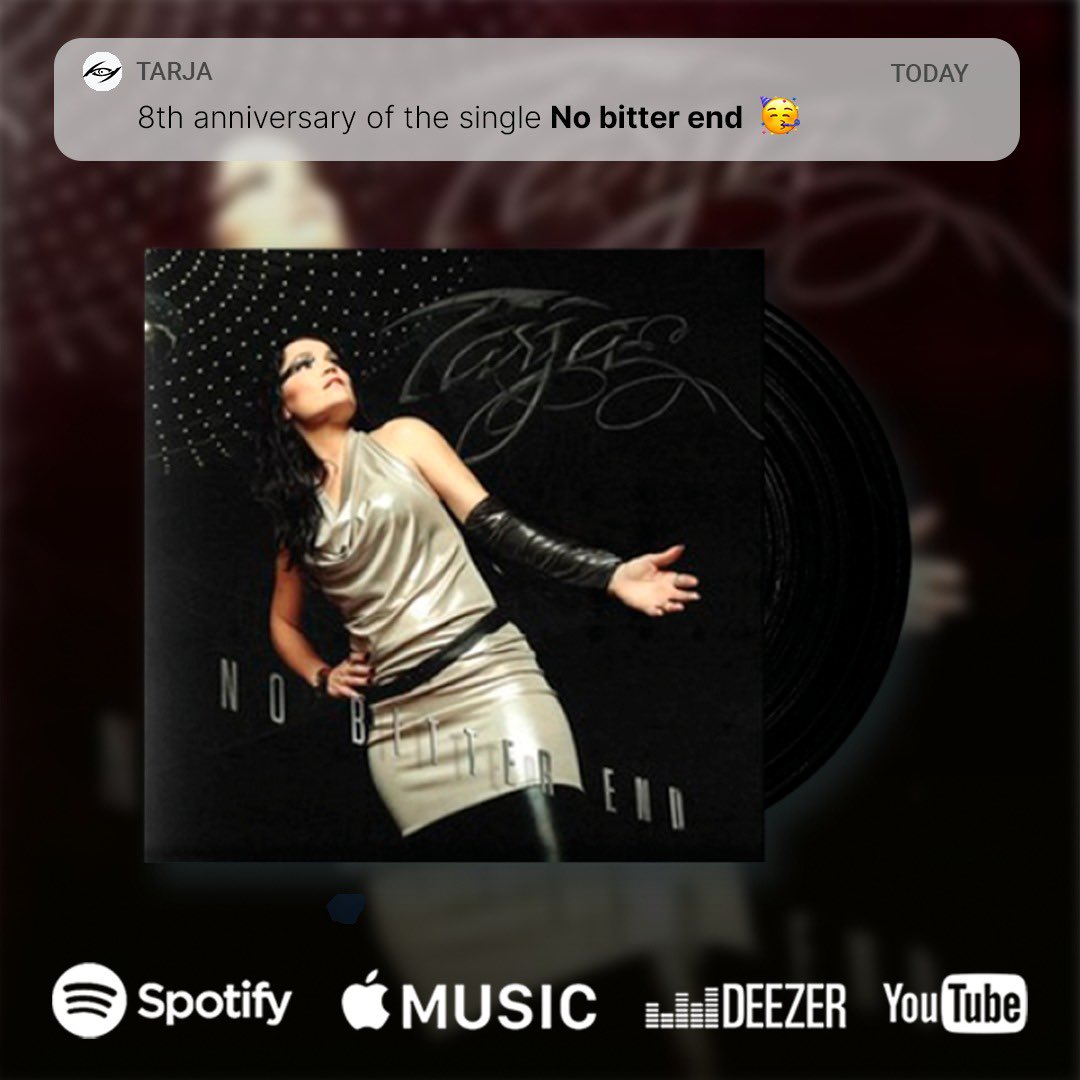 Today marks the 8th anniversary of Tarja’s album “The Shadow Self” and the single “No Bitter End”
 
#Tarja #TheShadowSelf #NoBitterEnd #ChadSmith #Anniversary #SymphonicMetal