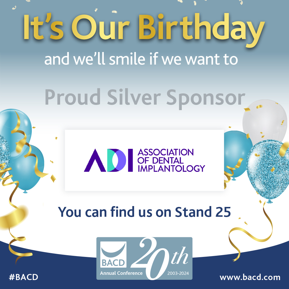 ADI_dental's tweet photo. We are proud sponsors of the upcoming BACD Annual Conference 2024. Join us in celebrating @thebacd's 20th birthday at this fantastic learning and networking opportunity. You can find us at stand 25, so come and say hi!

Register here - https://t.co/O1Pm3wo37i

#BACD2024 #BACD https://t.co/9NZrQOPlzR