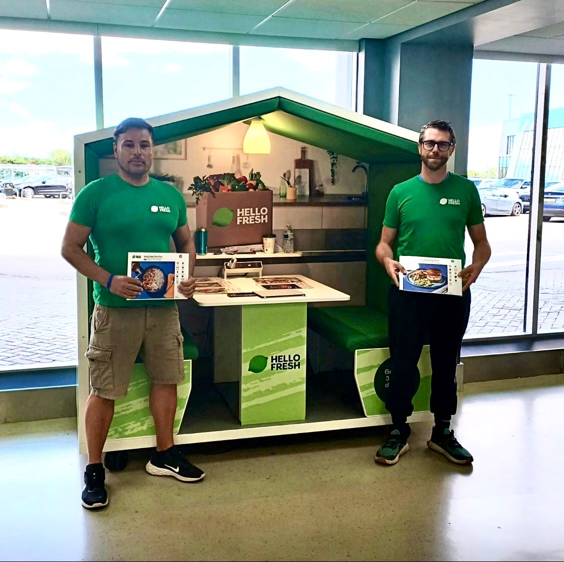 nookpod's tweet photo. Guess what? This @HelloFreshUK promotional stand at @LBIAirport has been so successful they’re staying an extra TWO WEEKS! 💚
#Airport #NookPod #HelloFresh https://t.co/uFQBNFU9iG