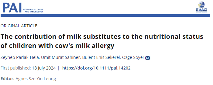 pai_eaaci's tweet photo. Have you read the #originalarticle titled “The contribution of milk substitutes to the #nutritionalstatus of children with cow's #milkallergy” published by Zeynep Parlak-Hela et al.
Take a look here: 🔗 https://t.co/EubJH9t5IV
#PAI_Journal #cowmilkallergy https://t.co/7xLWNRtqri