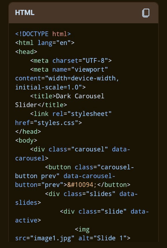 e_opore's tweet image. Building a Dark Carousel Slider using HTML , CSS and JavaScript. I have given you a step-by-step guide with all the necessary code snippets:
