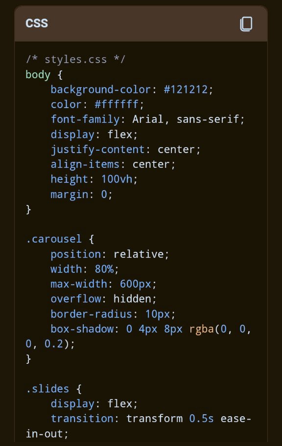 e_opore's tweet image. Building a Dark Carousel Slider using HTML , CSS and JavaScript. I have given you a step-by-step guide with all the necessary code snippets: