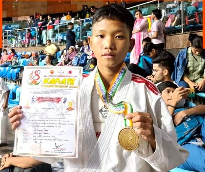 SheringPhurpa's tweet image. #NikuMangam from East Kameng District #ArunachalPradesh for clinching Gold Medal  in 40 kg Category at18th All India Independence Karate Cup Championships, New Delhi.                                                                      #Congralutation 🎊